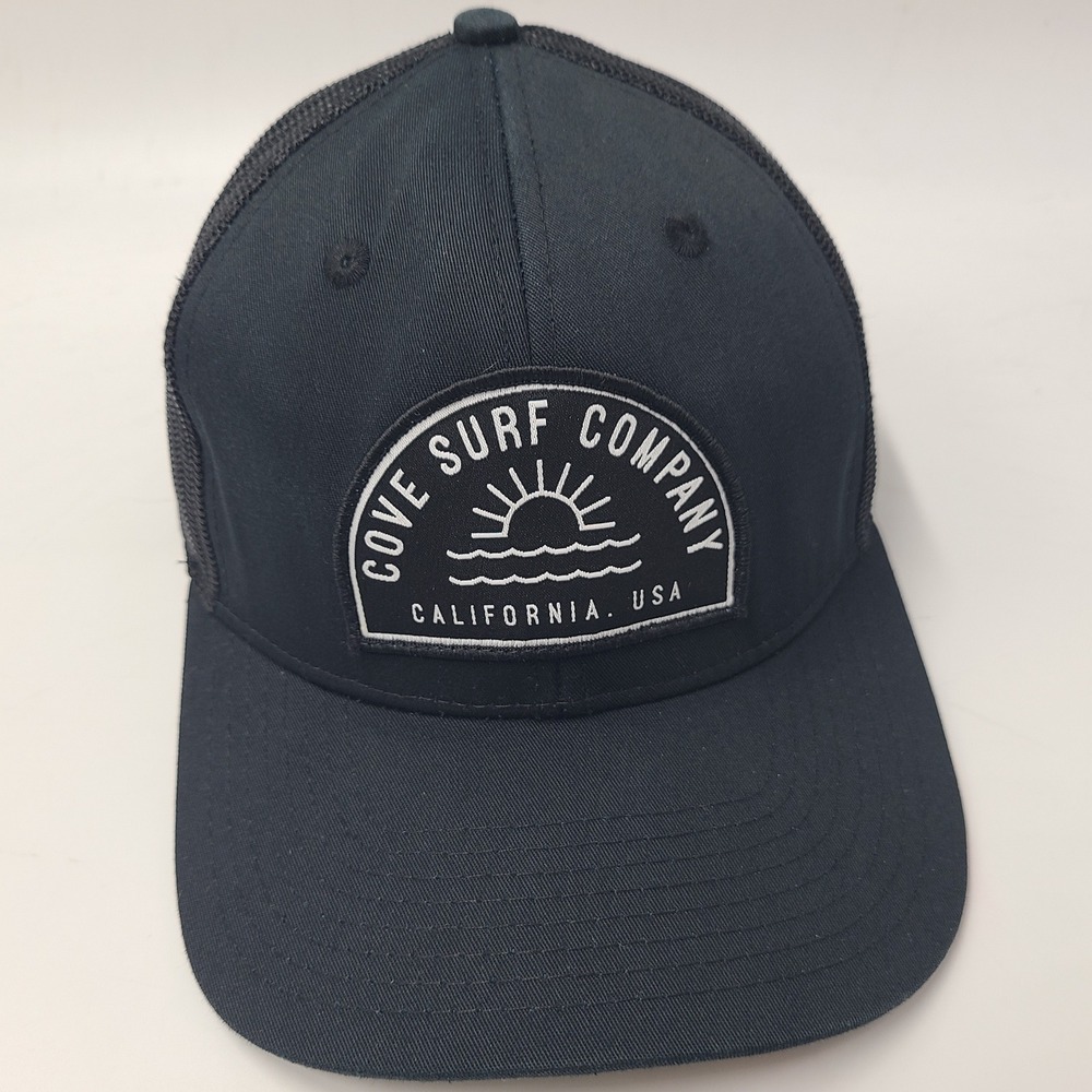 Cove Surf Company Hat Snapback Trucker Mesh Black White California USA Patch Men
